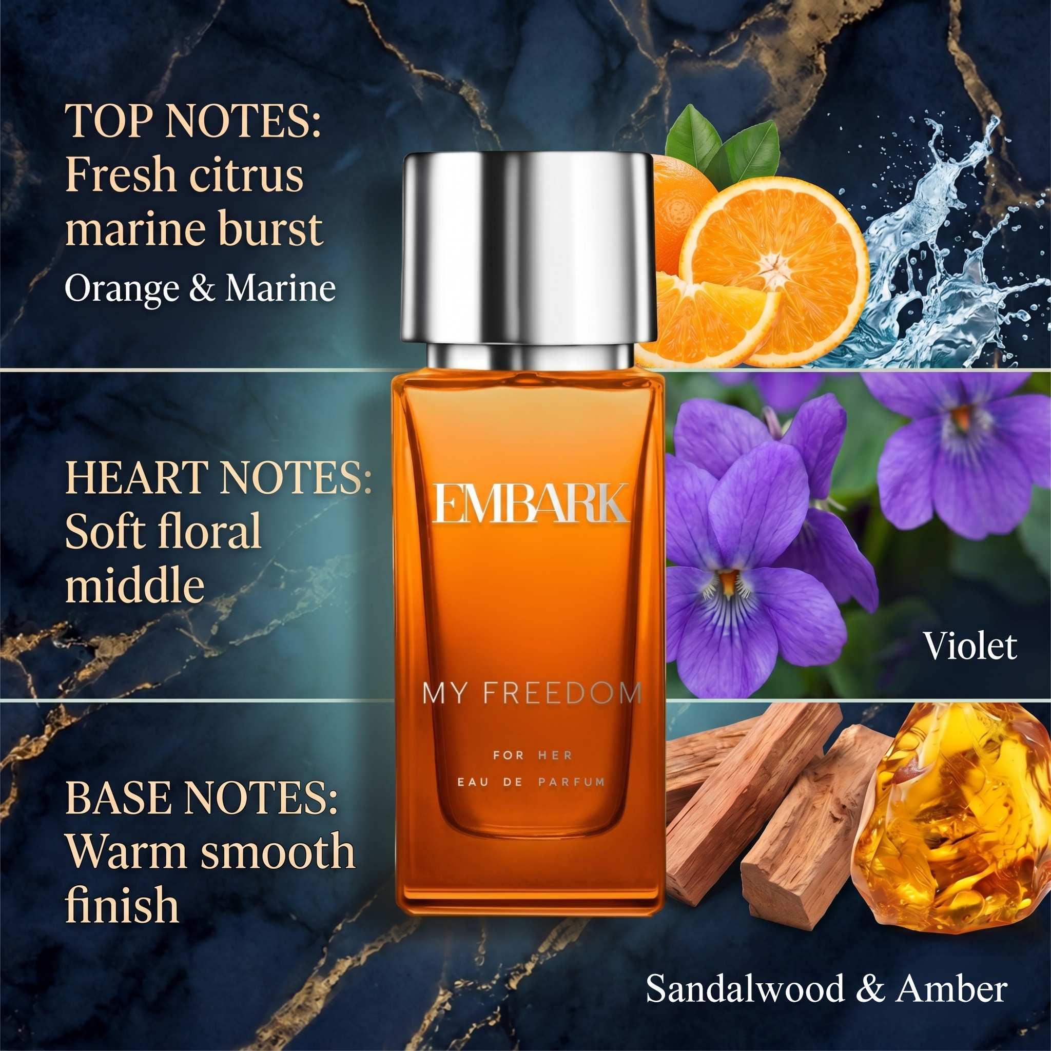 Embark Perfumes My Freedom For Her - Eau De Parfum (EDP) FLORAL - FRUITY - MUSKY, 100 ml