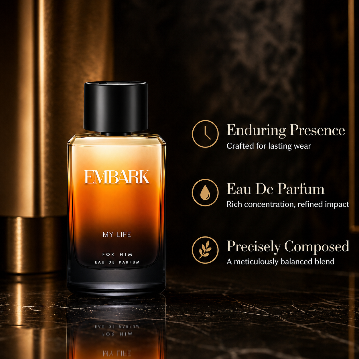Embark Perfumes My Life For Him - Eau De Parfum (EDP) CITRUS - AMBERY, 100 ml