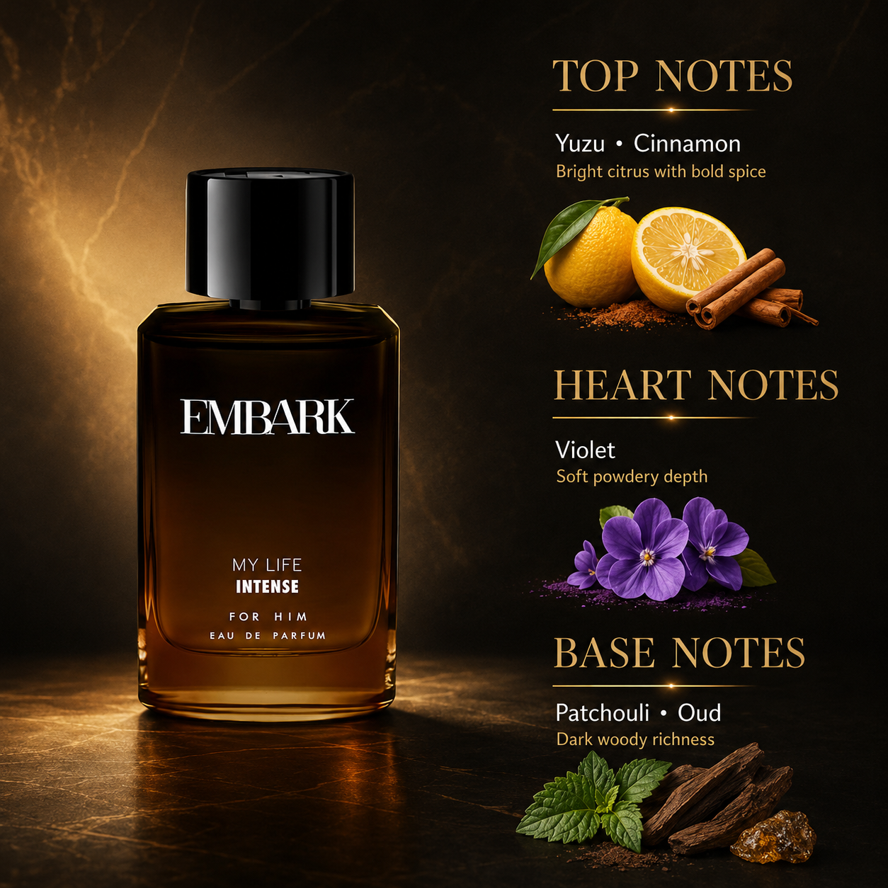 Embark Perfumes My Life Intense For Him - Eau De Parfum (EDP) ORIENTAL - WOODY, 30 ml