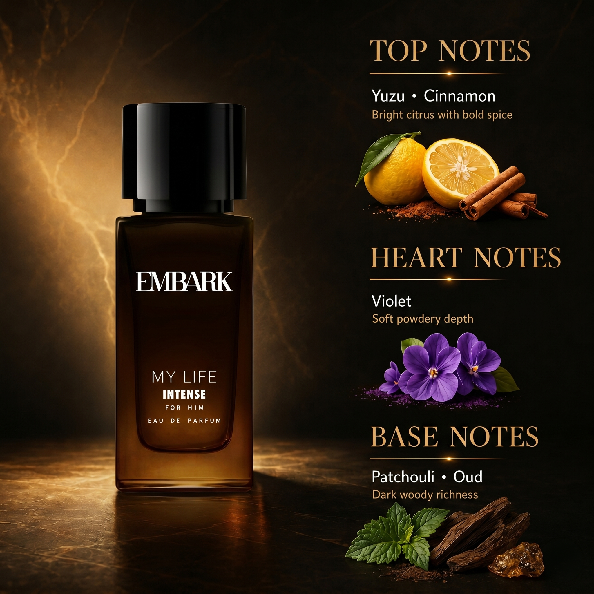 Embark Perfumes My Life Intense For Him - Eau De Parfum (EDP) ORIENTAL - WOODY, 30 ml