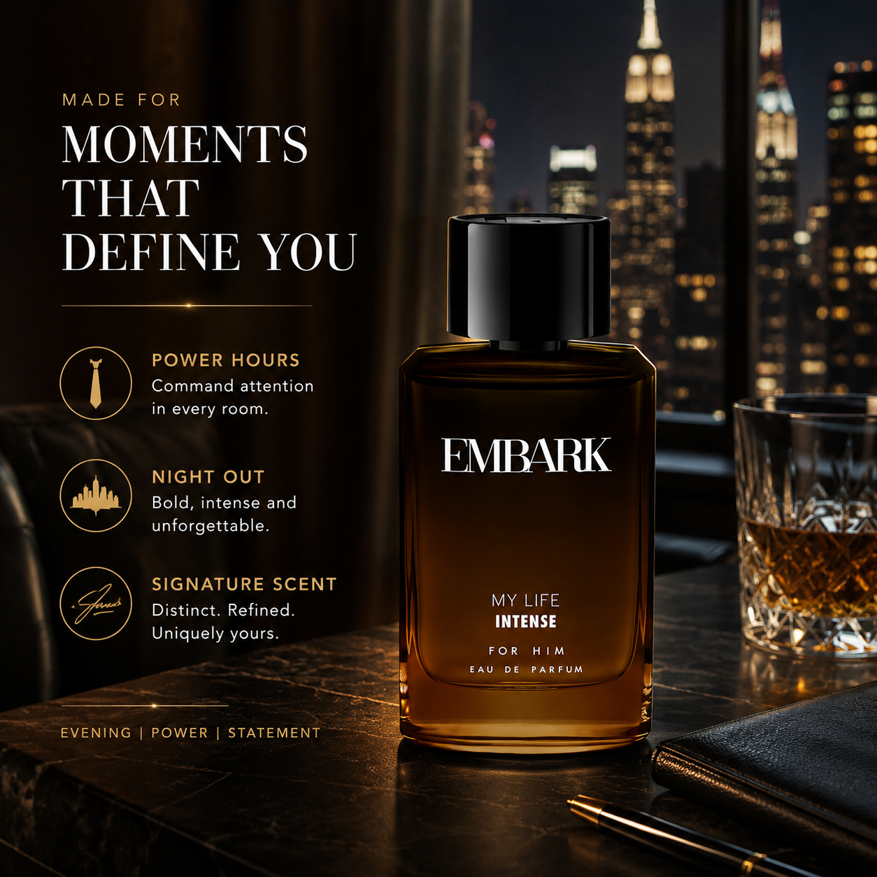 Embark Perfumes My Life Intense For Him - Eau De Parfum (EDP) ORIENTAL - WOODY, 30 ml