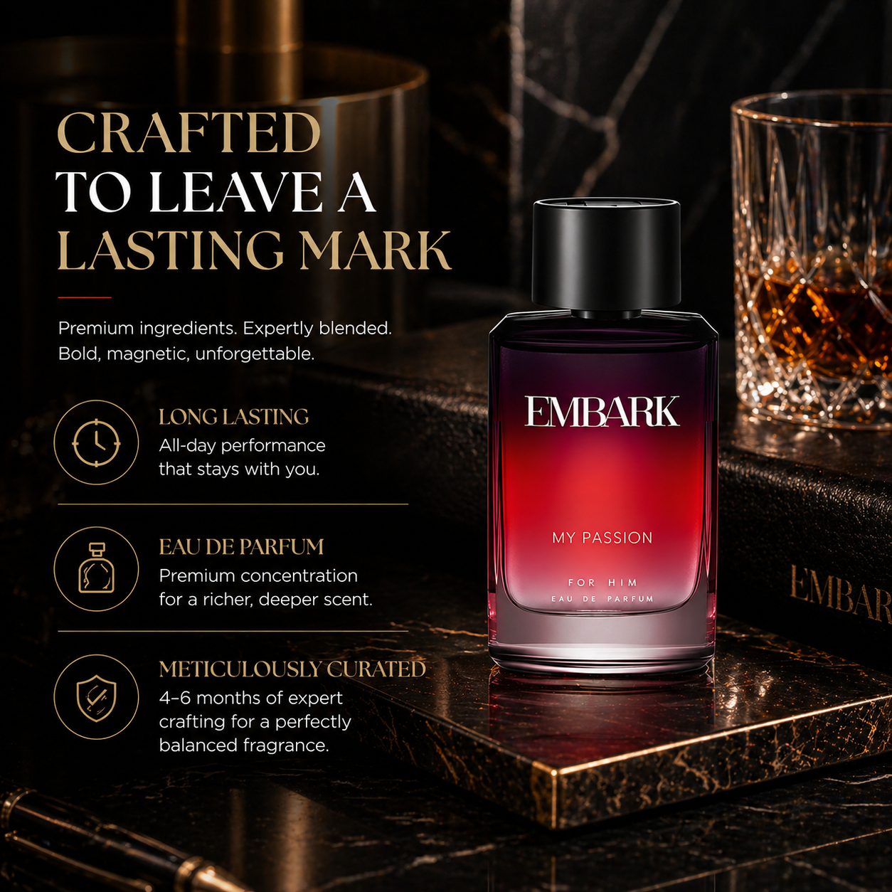 Embark Perfumes My Passion For Him - Eau De Parfum (EDP) FOUGERE - CITRUS - WOODY, 100 ml