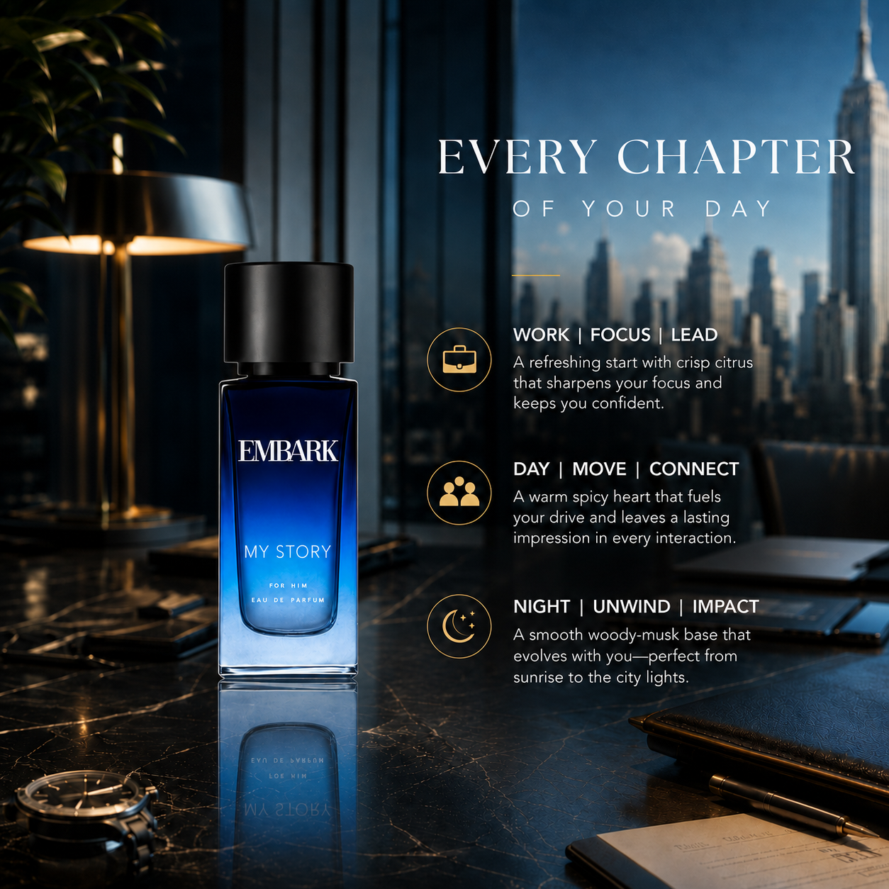 Embark Perfumes My Story For Him - Eau De Parfum (EDP) CITRUS - SPICY - AQUATIC, 30 ml