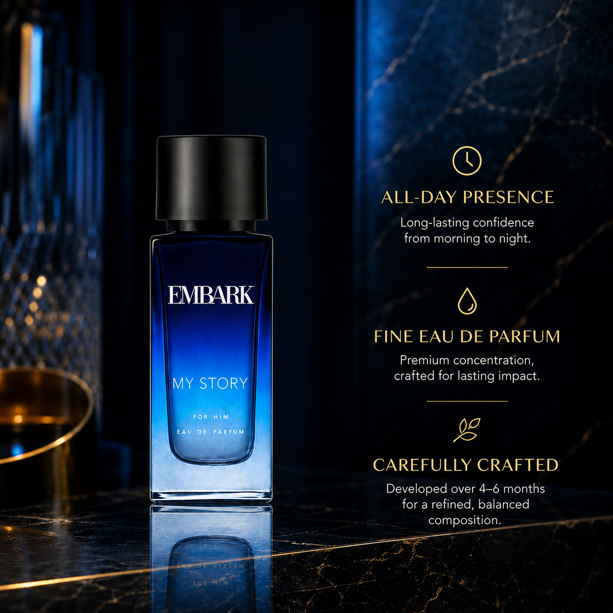 Embark Perfumes My Story For Him - Eau De Parfum (EDP) CITRUS - SPICY - AQUATIC, 100 ml