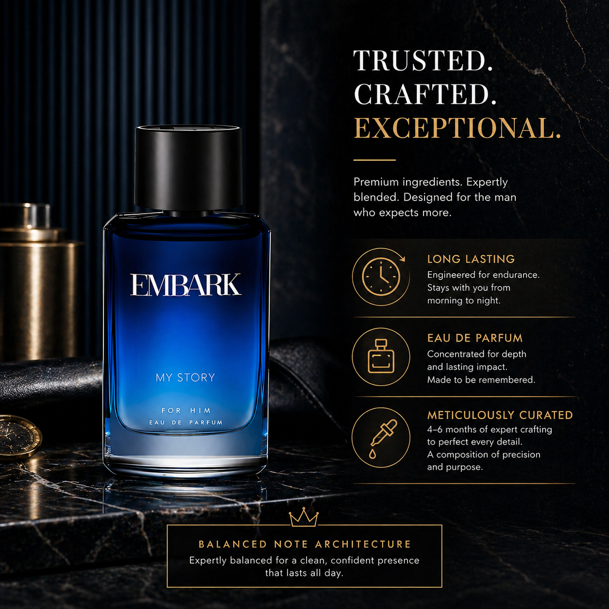 Embark Perfumes My Story For Him - Eau De Parfum (EDP) CITRUS - SPICY - AQUATIC, 30 ml