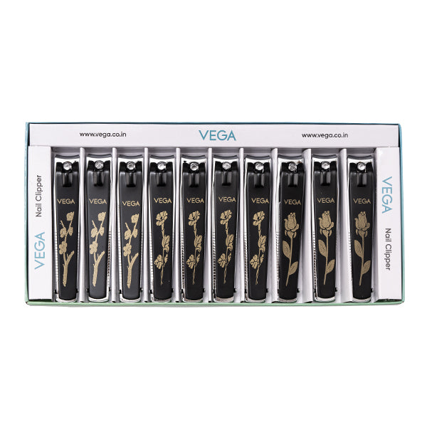 Vega Nail Clipper Box (Large) Black (Pack of 10) - LNCB-03
