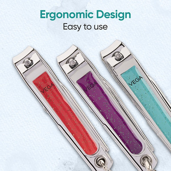 Vega Nail Clipper Box (Medium) Glitter & Chain - LNCB-01