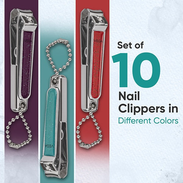 Vega Nail Clipper Box (Medium) Glitter & Chain - LNCB-01