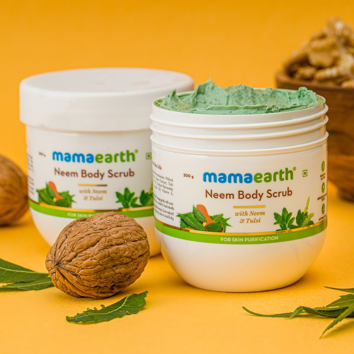 Mamaearth Neem Body Scrub with Neem and Tulsi for Skin Purification, 200g - Image 2 - Buy from Indicrest