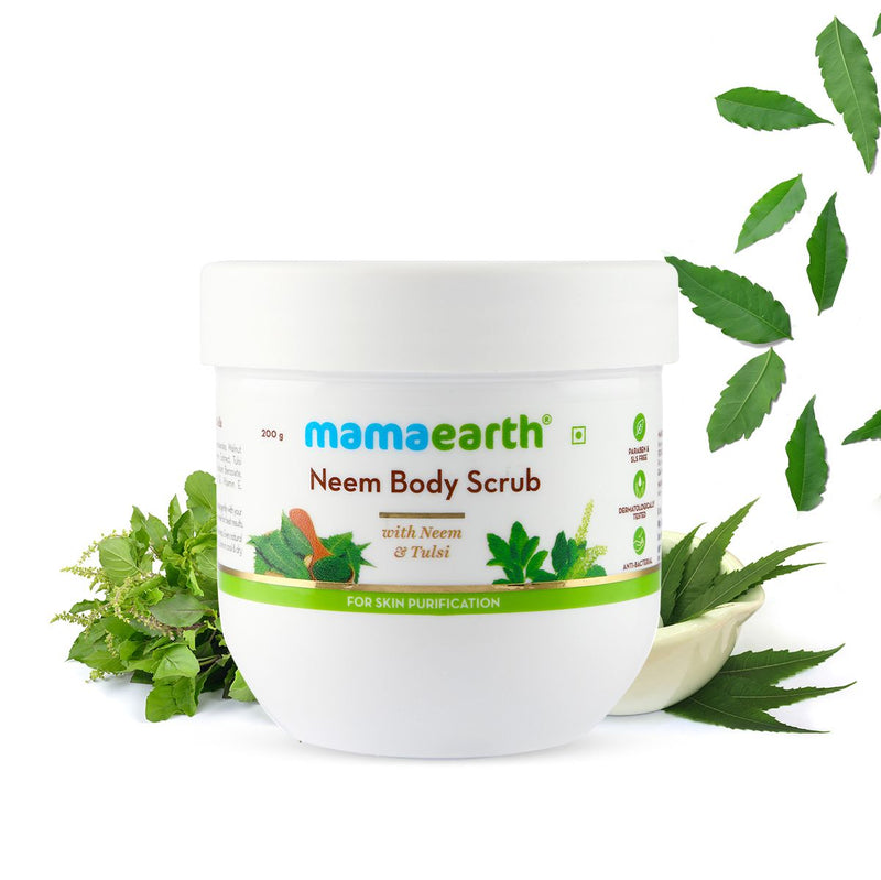 Mamaearth Neem Body Scrub with Neem and Tulsi for Skin Purification, 200g - Buy from Indicrest