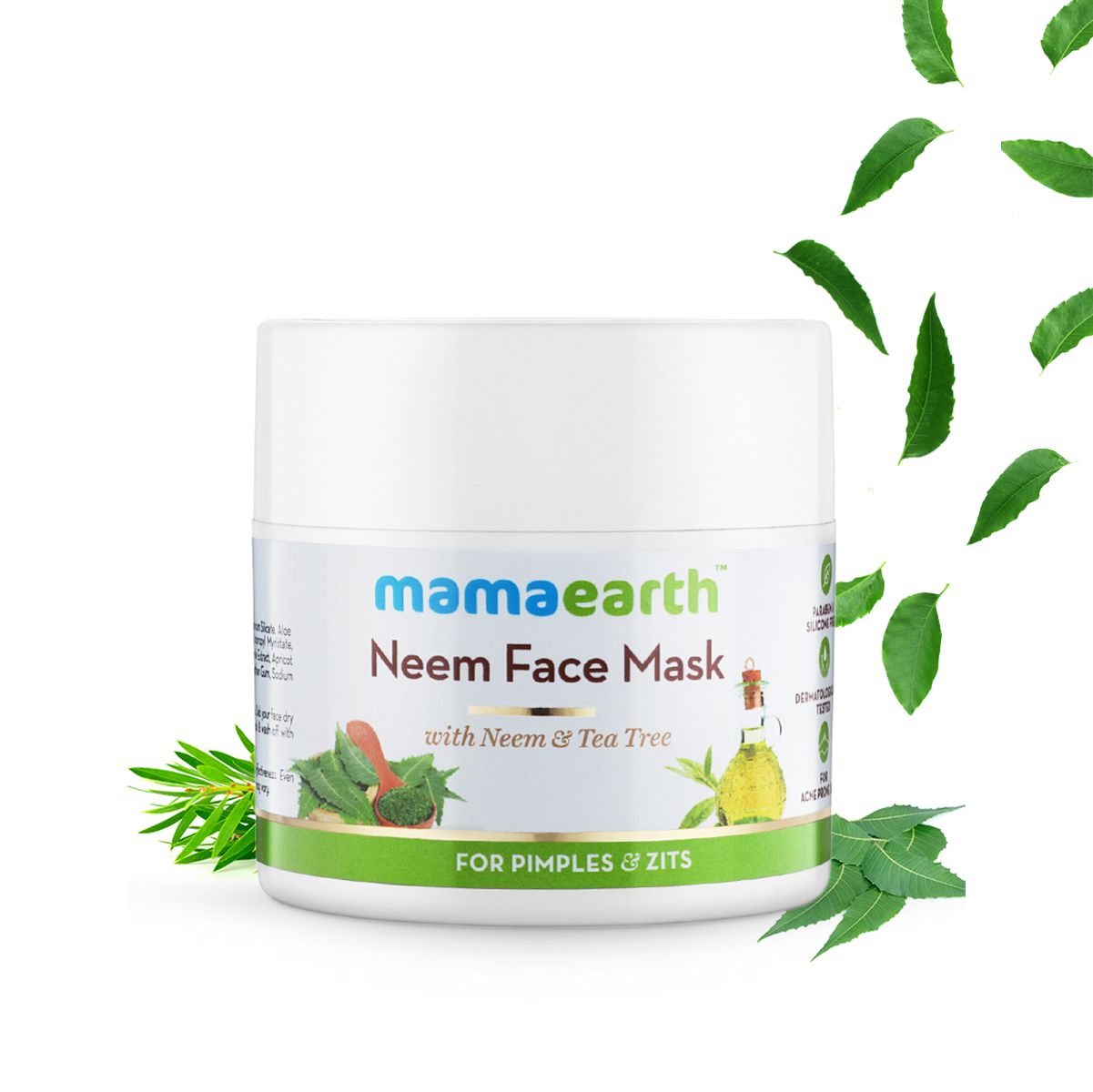Mamaearth Neem Face Mask with Neem and Tea Tree for Pimples and Zits, 100ml - Buy from Indicrest