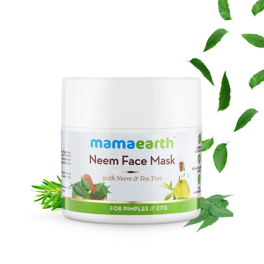 Mamaearth Neem Face Mask with Neem and Tea Tree for Pimples and Zits, 100ml - Buy from Indicrest