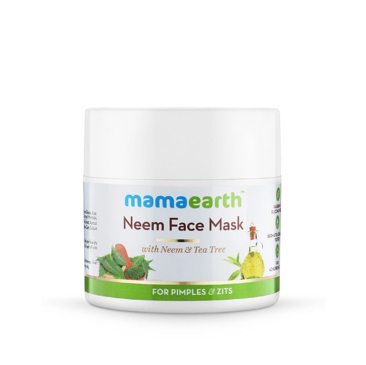 Mamaearth Neem Face Mask with Neem and Tea Tree for Pimples and Zits, 100ml - Image 2 - Buy from Indicrest