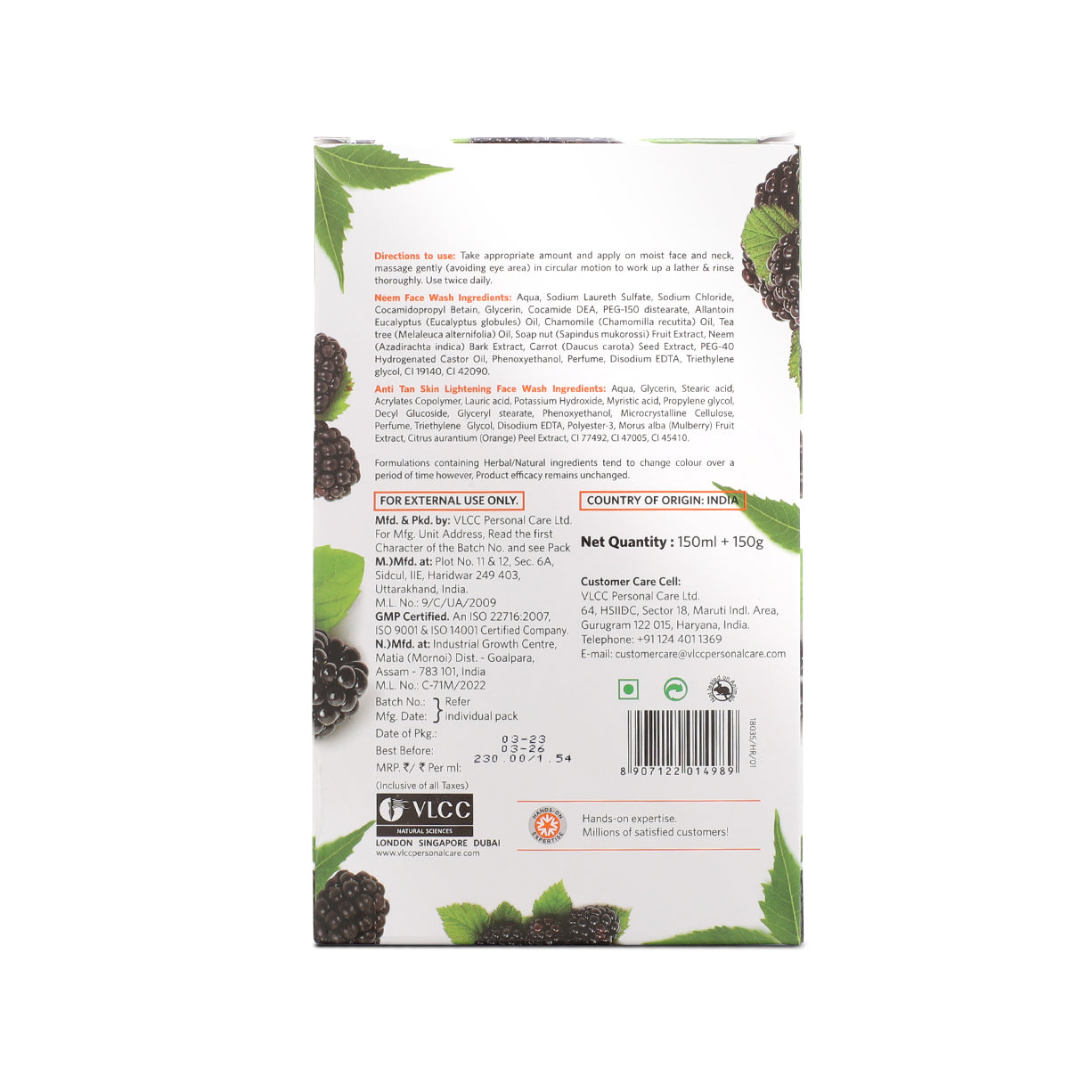 VLCC Neem Face Wash and Anti Tan Face Wash - with Buy One Get One - 300 ml - Image 7 - Buy from Indicrest
