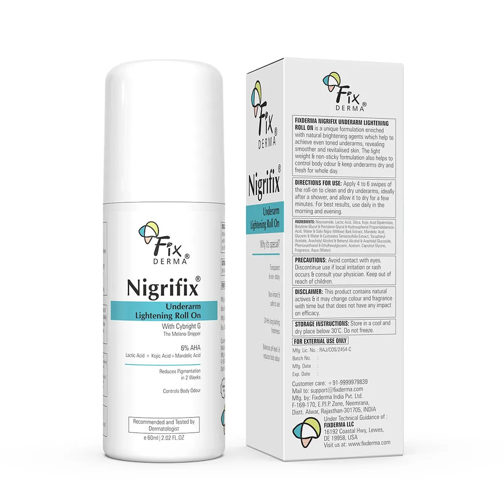 Fixderma Nigrifix Underarm Lightening Roll On | 6% AHA to Reduce Underarm Pigmentation in 2 Weeks, 60ml - Image 11 - Buy from Indicrest
