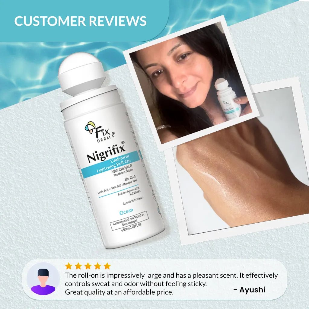 Fixderma Nigrifix Underarm Lightening Roll On | 6% AHA to Reduce Underarm Pigmentation in 2 Weeks, 60ml - Image 5 - Buy from Indicrest