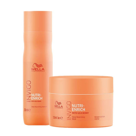 Wella Professionals Invigo Instant Deep Nourishment Shampoo, 250ml & Hair Mask, 150ml Combo For Dry & Frizzy Hair Buy at Indicrest