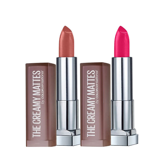 Maybelline New York Color Sensatiol Creamy Matte Lipstick - Nude Nuance + Mesmerizing Magenta Buy at Indicrest