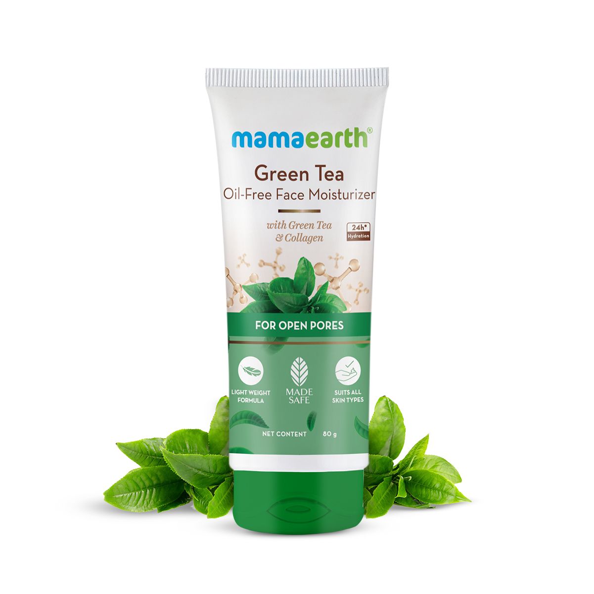 Mamaearth Green Tea Oil-Free Face Moisturizer with Green Tea & Collagen For Open Pores, 80g - Buy from Indicrest