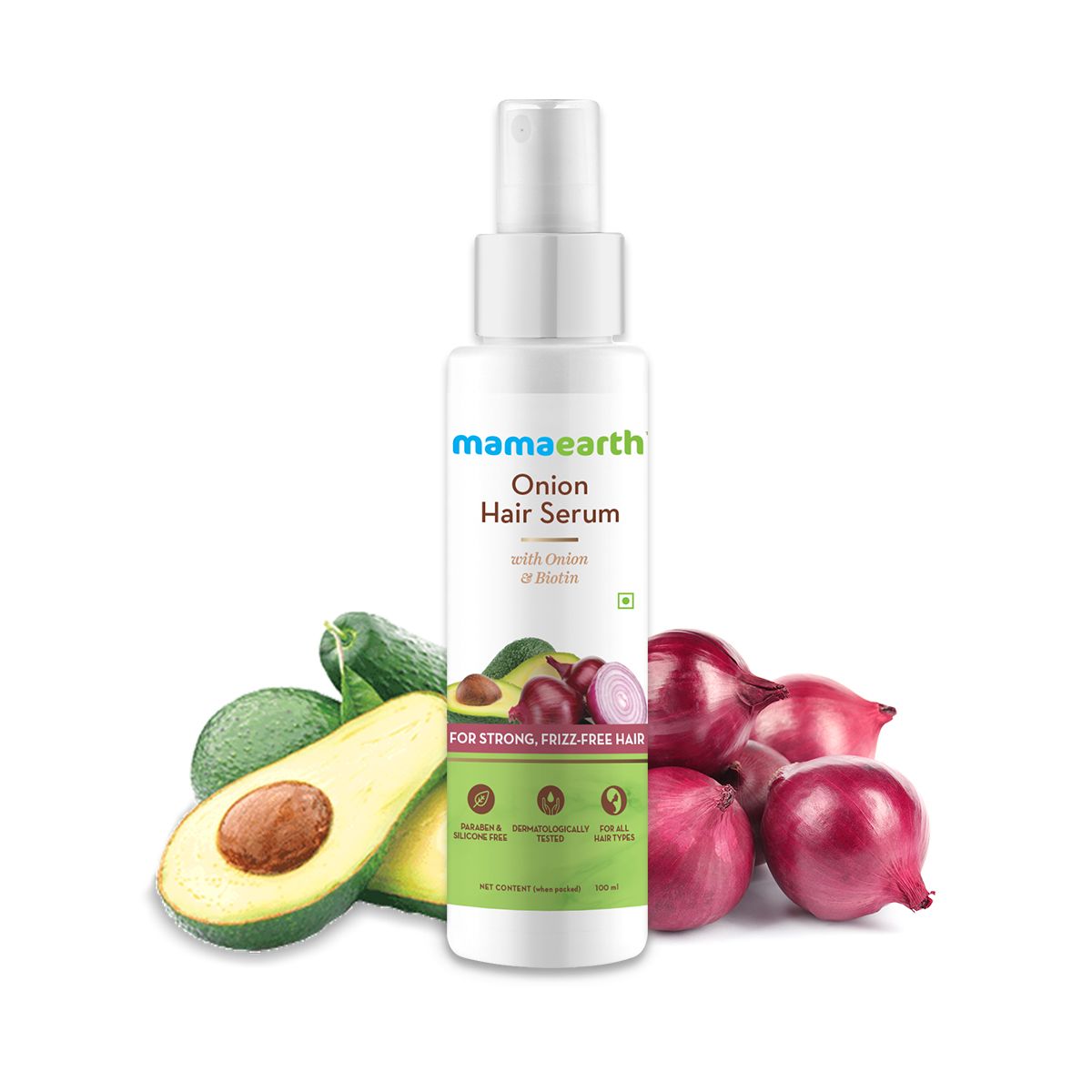 Mamaearth Onion Hair Serum with Onion and Biotin for Strong, Frizz-Free Hair, 100ml - Buy from Indicrest