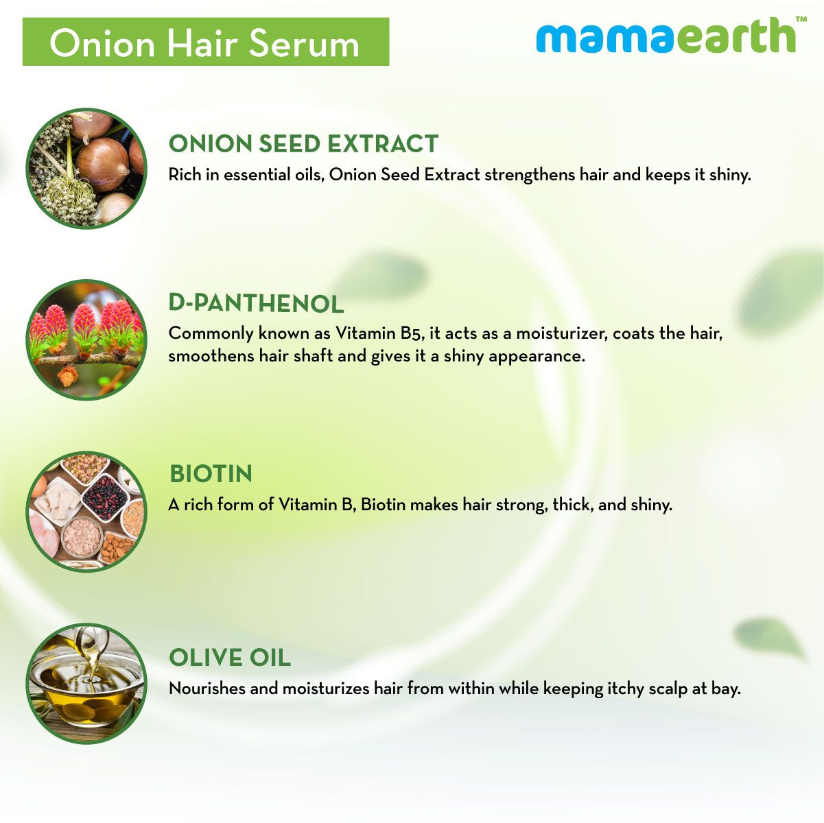 Mamaearth Onion Hair Serum with Onion and Biotin for Strong, Frizz-Free Hair, 100ml - Image 5 - Buy from Indicrest