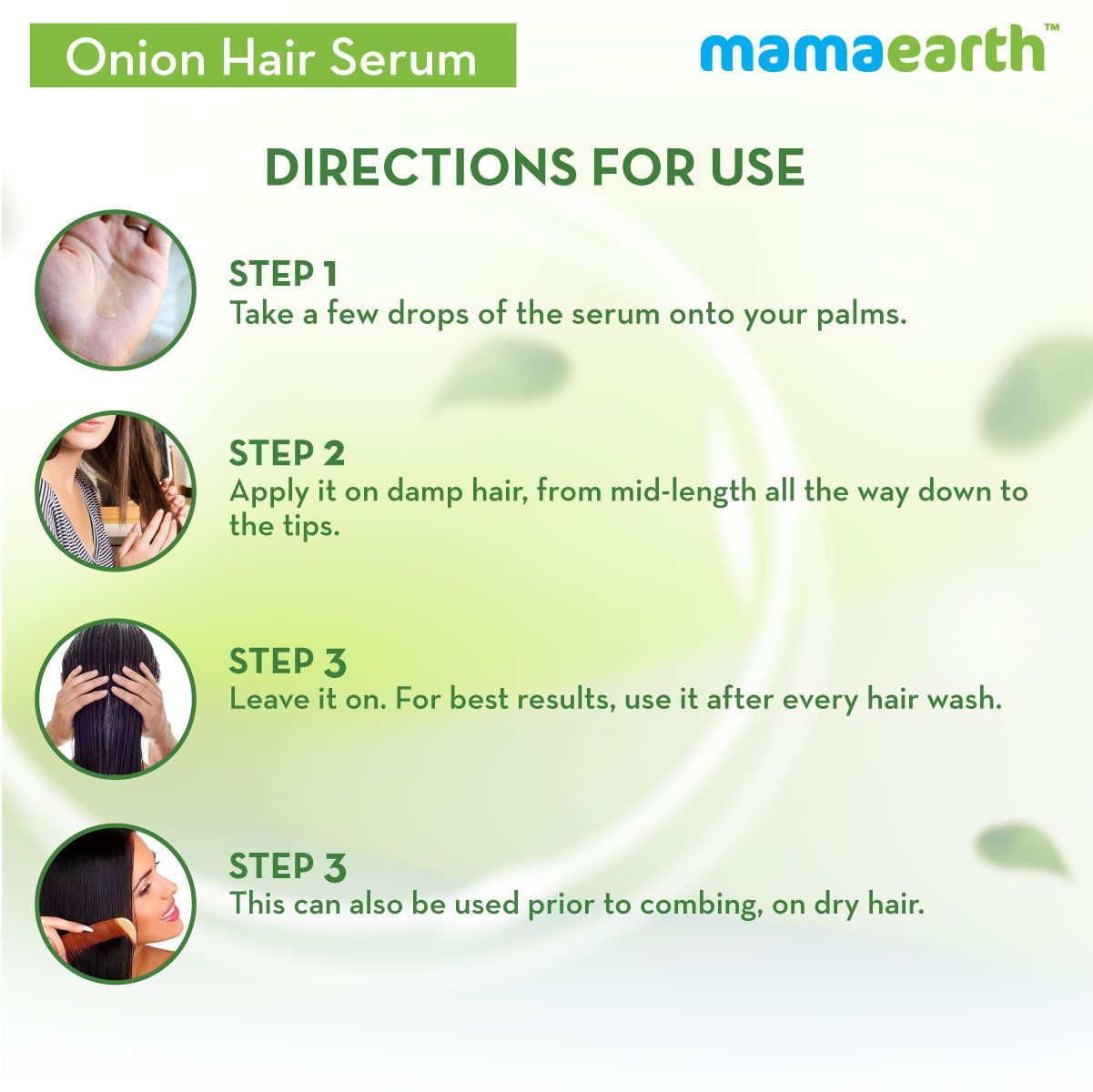 Mamaearth Onion Hair Serum with Onion and Biotin for Strong, Frizz-Free Hair, 100ml - Image 3 - Buy from Indicrest