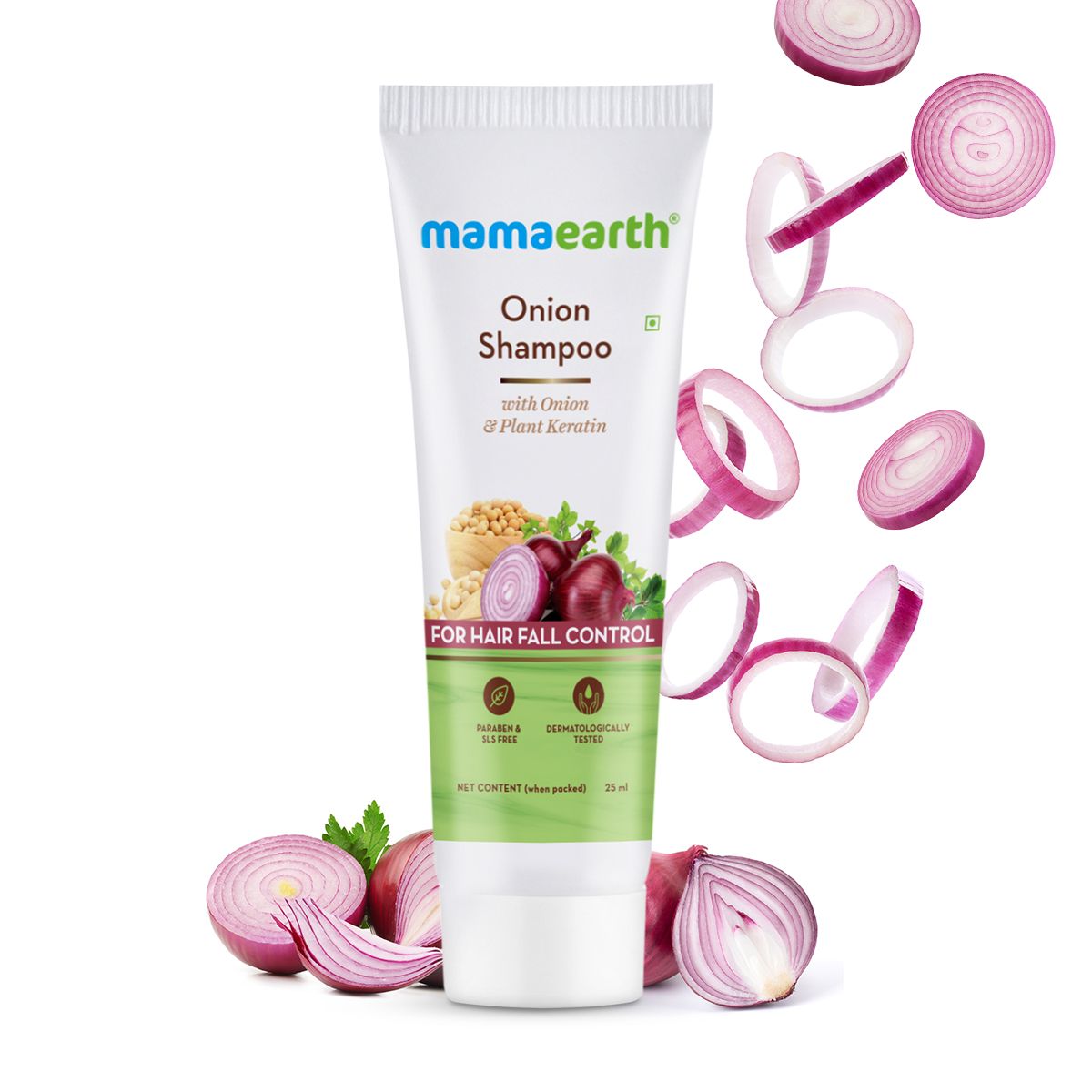 Mamaearth Onion Shampoo for Hair Growth and Hair Fall Control, 20ml - Buy from Indicrest