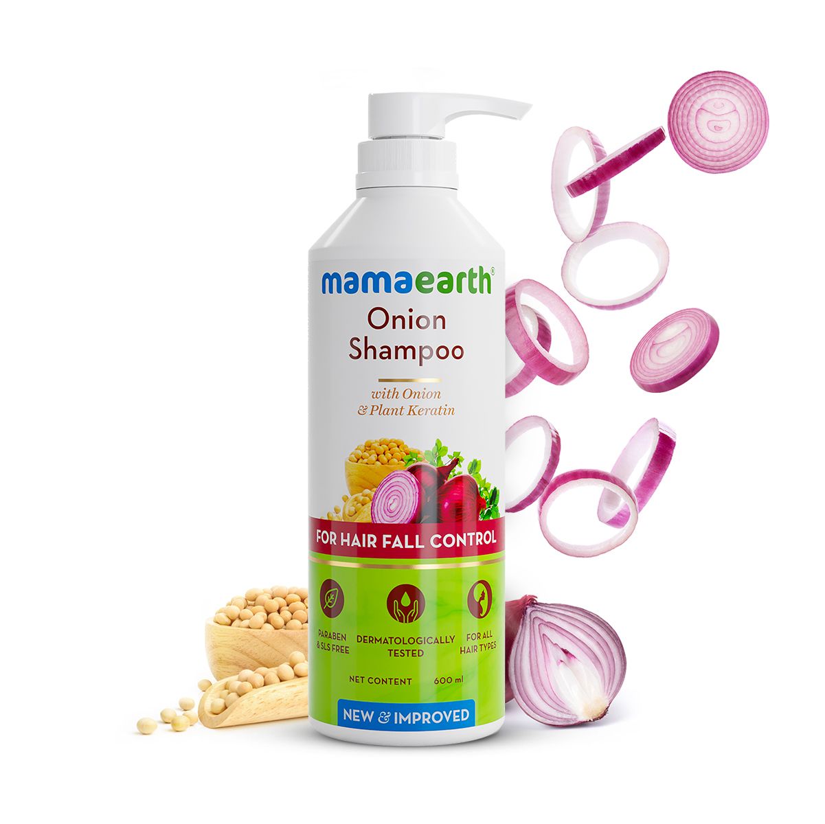 Mamaearth Onion Shampoo for Hair Growth & Hair Fall Control with Onion & Plant Keratin, 600ml - Image 2 - Buy from Indicrest