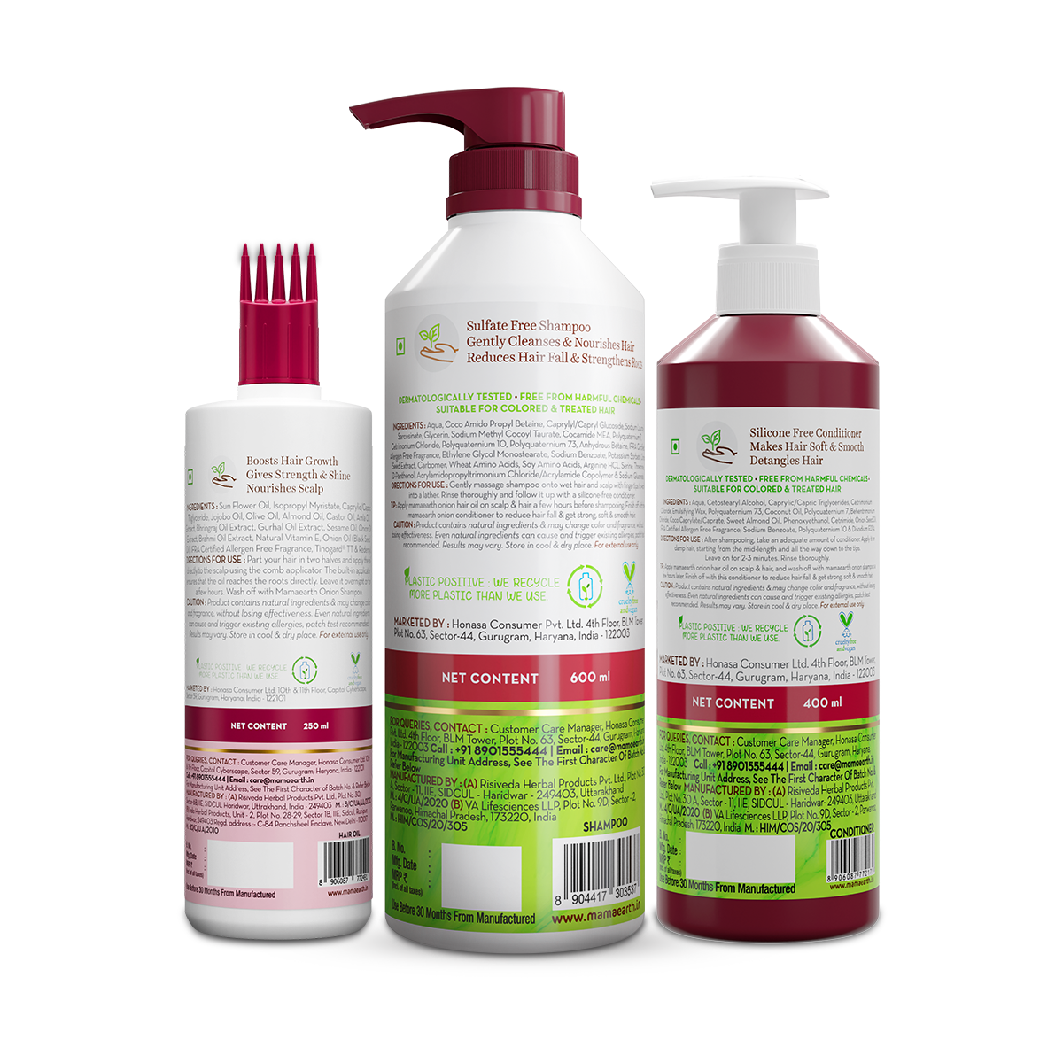 Mamaearth Onion Healthy Hair Combo, 250ml + 600ml + 400ml - Image 6 - Buy from Indicrest