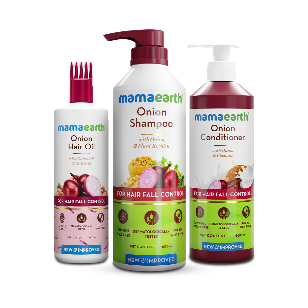 Mamaearth Onion Healthy Hair Combo, 250ml + 600ml + 400ml - Buy from Indicrest