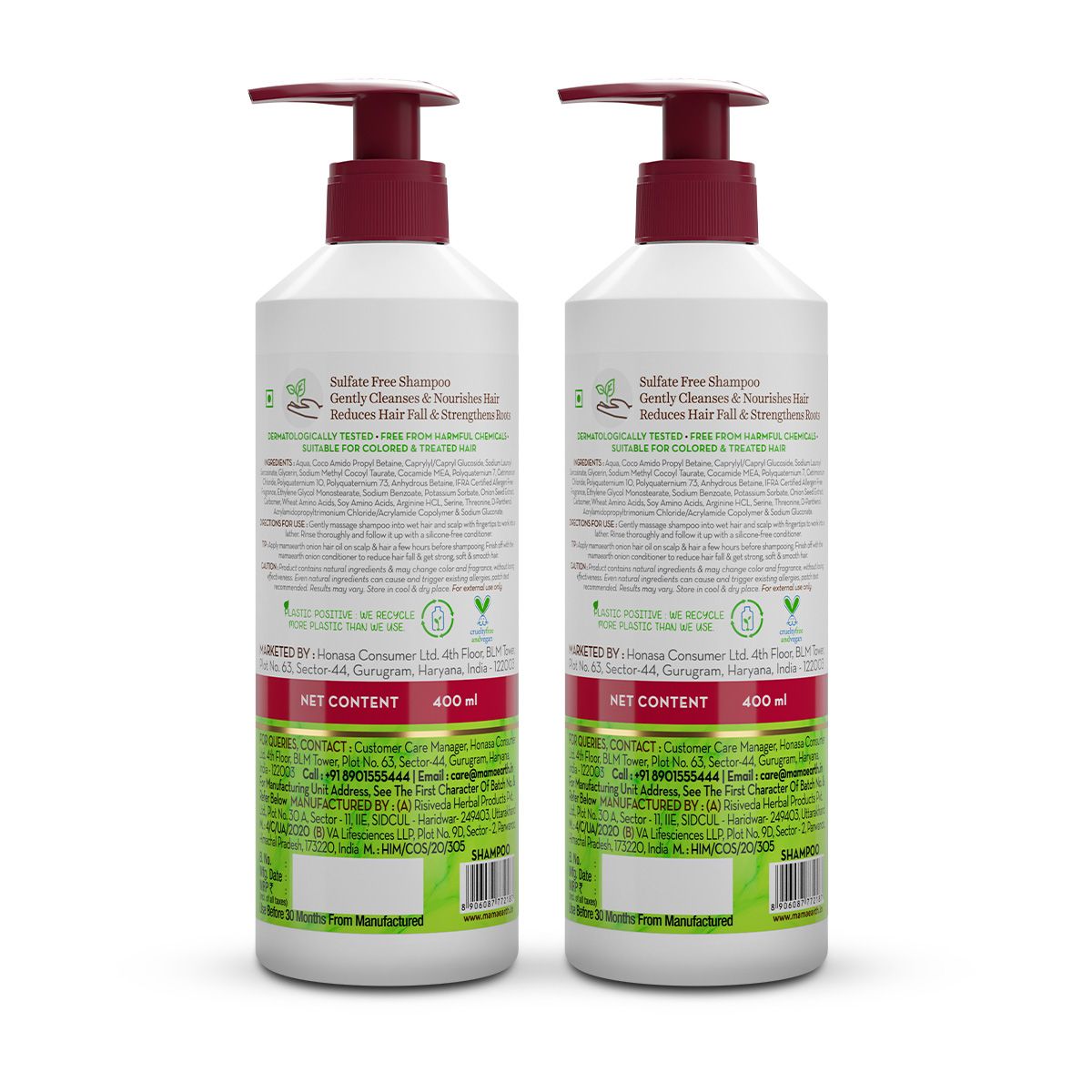Mamaearth Onion Shampoo with Onion & Plant Keratin for Hair Fall Control, Pack of 2 X 400ml - Image 7 - Buy from Indicrest