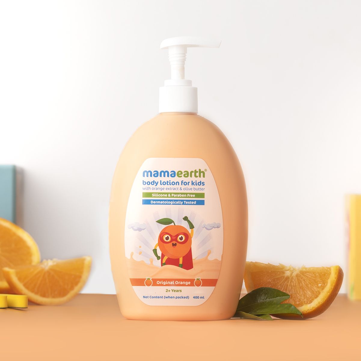 Mamaearth Original Orange Body Lotion For Kids With Orange & Shea Butter, 400ml - Image 2 - Buy from Indicrest