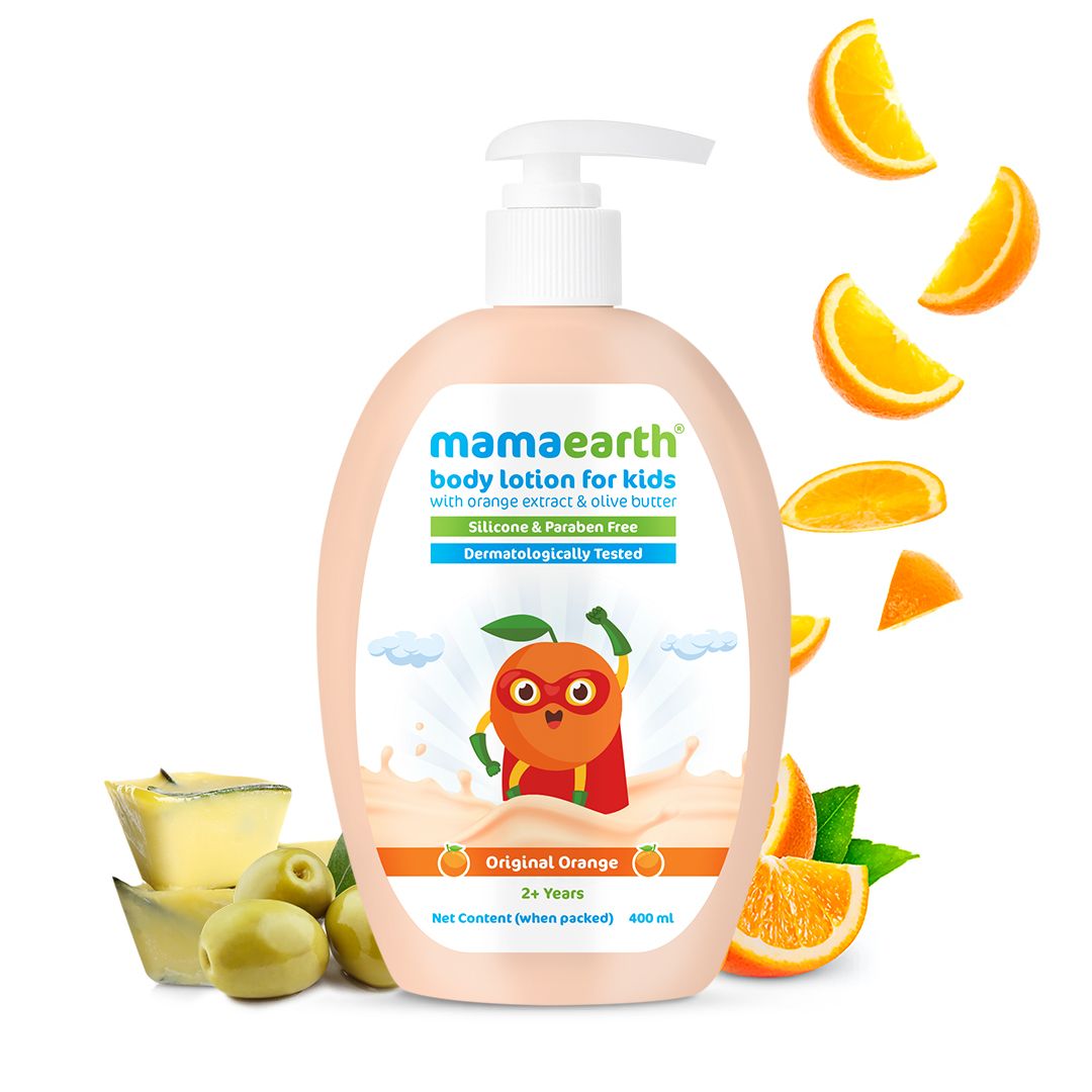 Mamaearth Original Orange Body Lotion For Kids With Orange & Shea Butter, 400ml - Buy from Indicrest