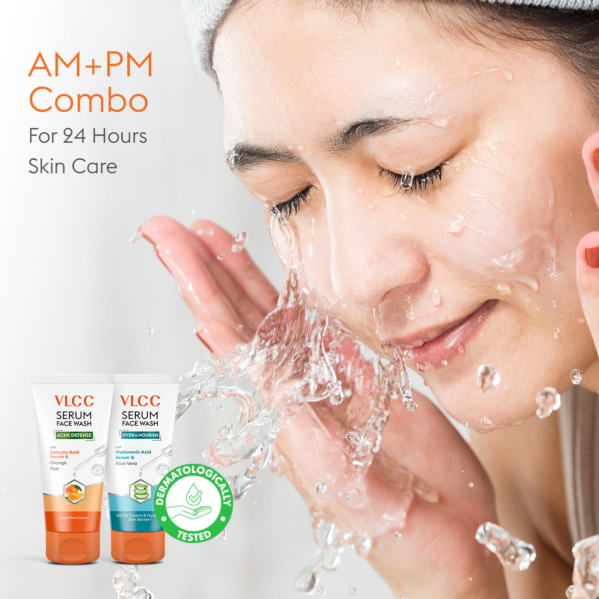 VLCC Salicylic Acid and Orange Peel Serum Face Wash for AM and Aloe Vera Serum Face Wash for PM - Image 5 - Buy from Indicrest