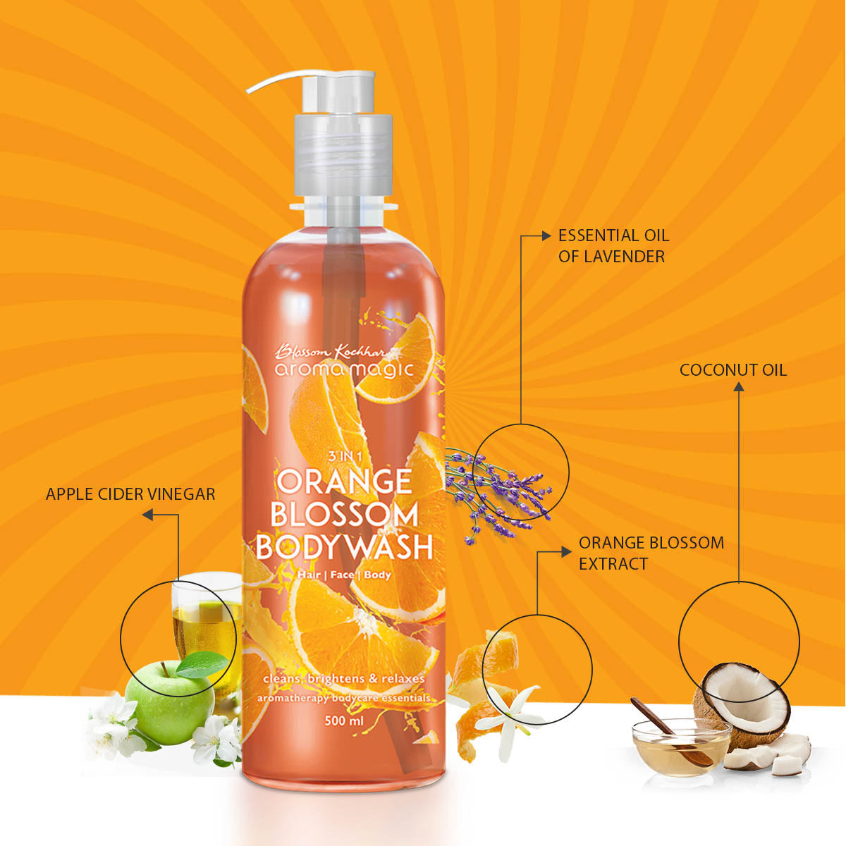 Aroma Magic 3 in 1 Orange Blossom Body Wash, 220ml - Image 3 - Buy from Indicrest