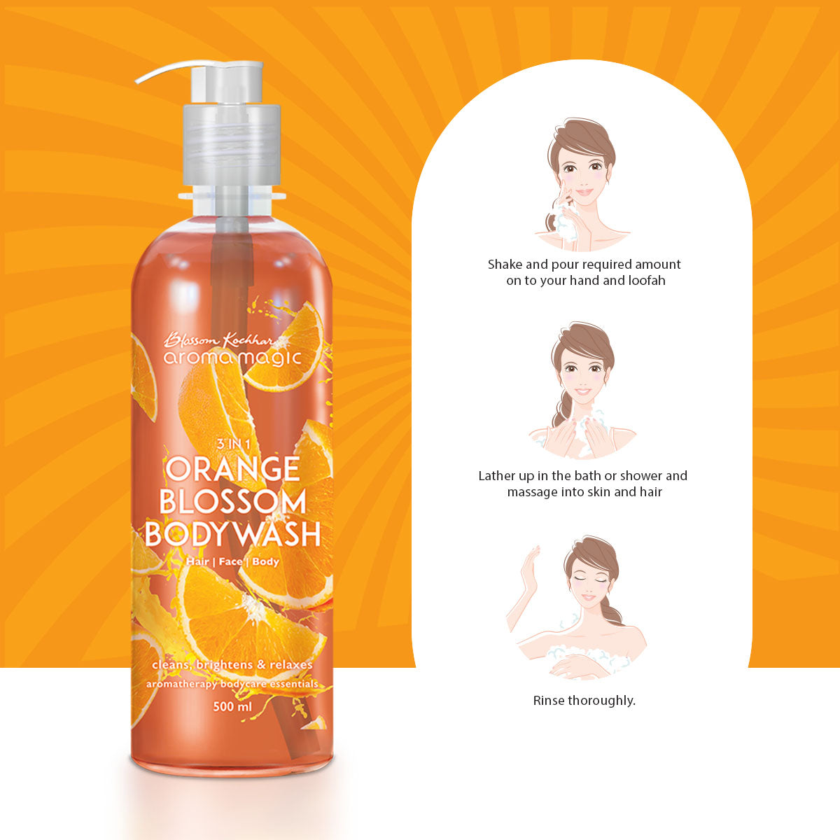Aroma Magic 3 in 1 Orange Blossom Body Wash, 220ml - Image 5 - Buy from Indicrest