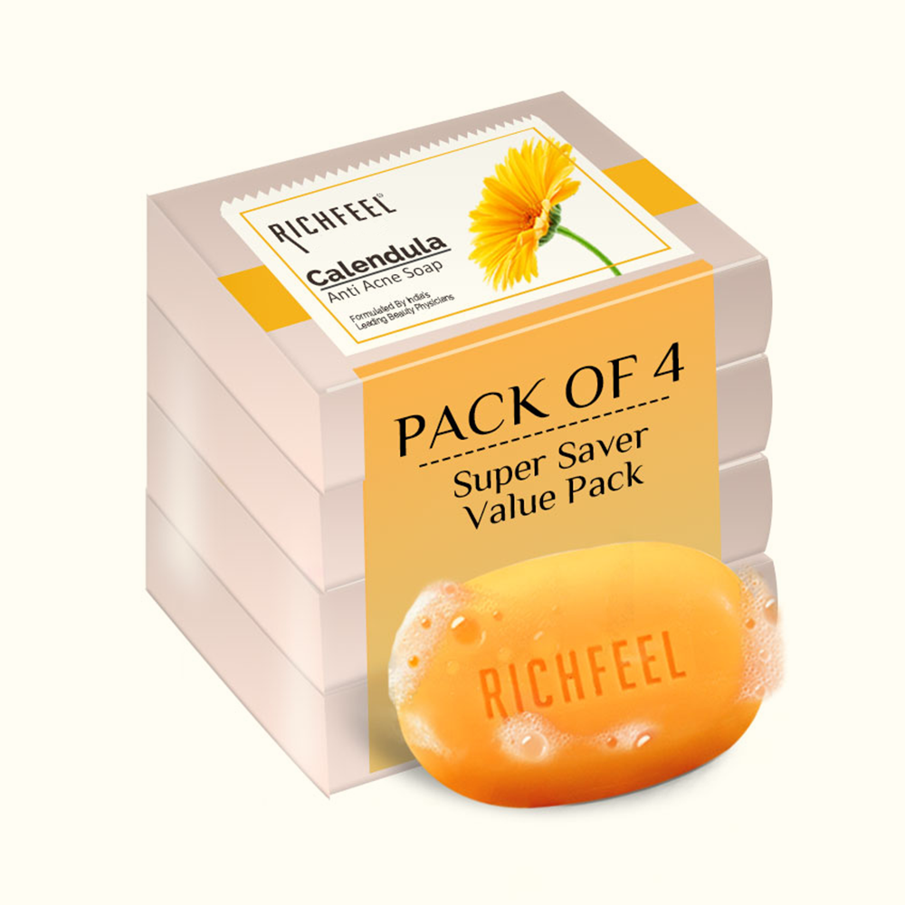 Richfeell Calendula Anti Acne Soap 75 G Pack of 4 - Buy from Indicrest