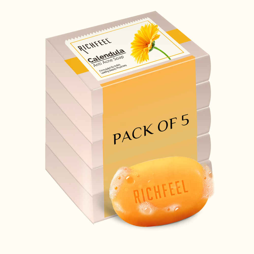 Richfeell Calendula Anti Acne Soap 75 G Pack of 5 - Buy from Indicrest