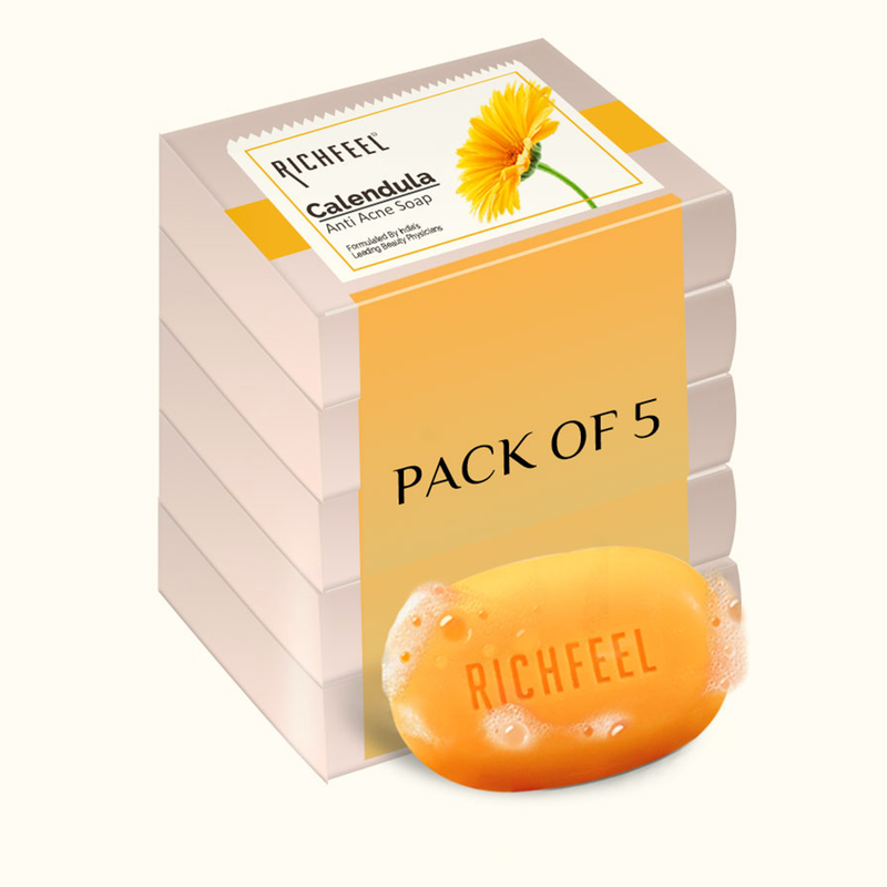Richfeell Calendula Anti Acne Soap 75 G Pack of 5 - Buy from Indicrest