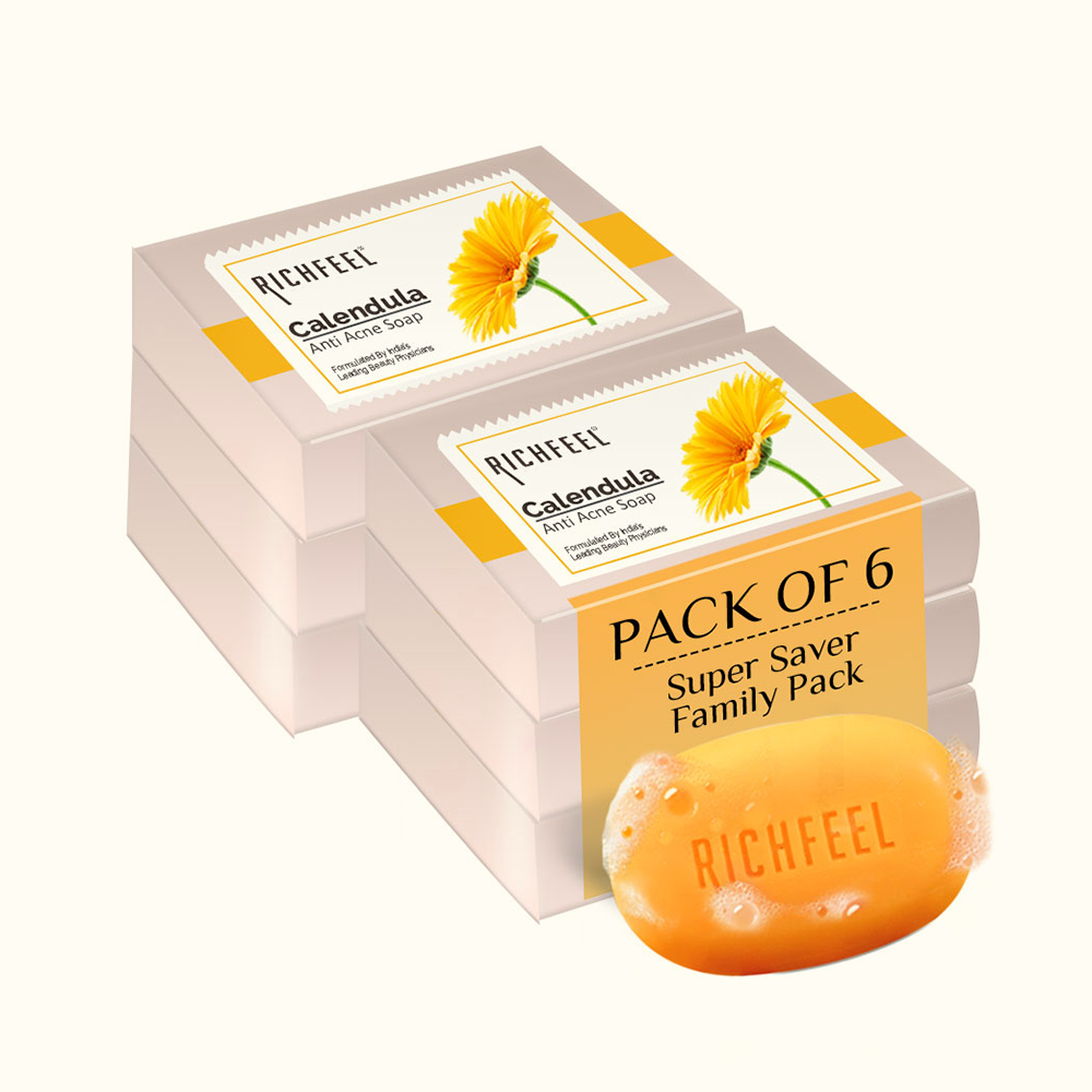 Richfeell Calendula Anti Acne Soap 75 G Pack of 6 - Buy from Indicrest