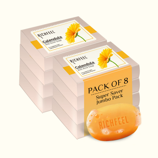Richfeell Calendula Anti Acne Soap 75 G Pack of 8 - Buy from Indicrest