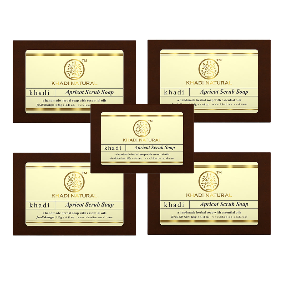 Khadi Natural Apricot Scrub Soap - 125gm - Image 9 - Buy from Indicrest