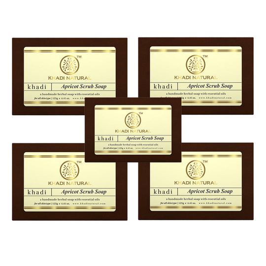 Khadi Natural Apricot Scrub Soap Combo Pack Of 5 – 125gm Each - Buy from Indicrest