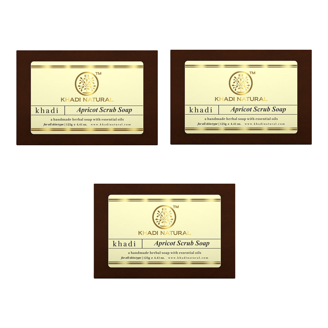 Khadi Natural Apricot Scrub Soap - 125gm - Image 8 - Buy from Indicrest
