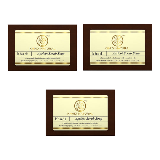 Khadi Natural Apricot Scrub Soap Combo Pack Of 3 – 125gm Each - Buy from Indicrest