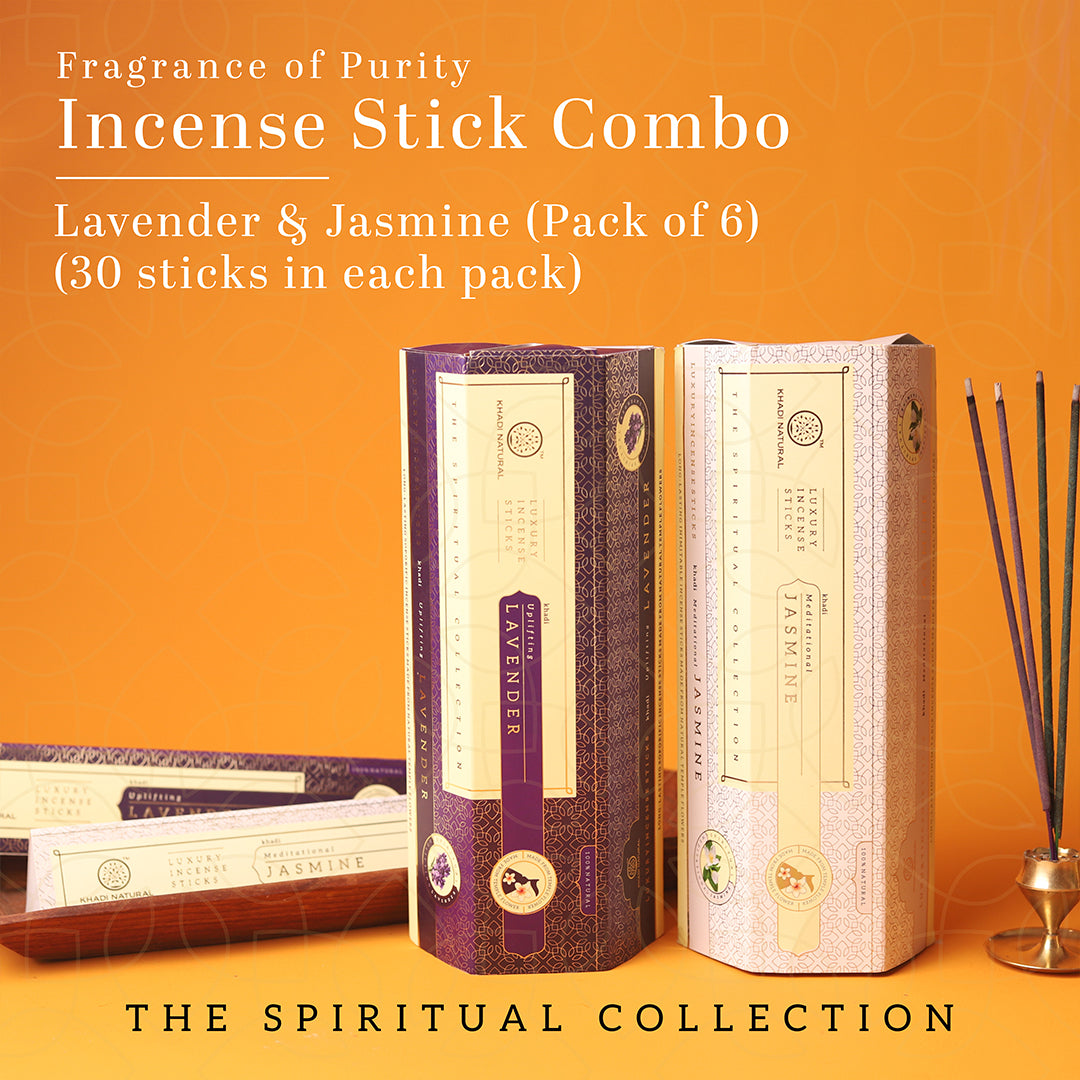 Khadi Natural Incense Sticks Lavender and Jasmine Combo (Pack of 6) - Image 7 - Buy from Indicrest