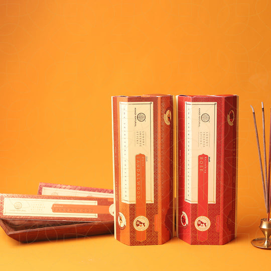 Khadi Natural Incense Sticks Rose & Sandalwood Combo Pack of 6 - Buy from Indicrest