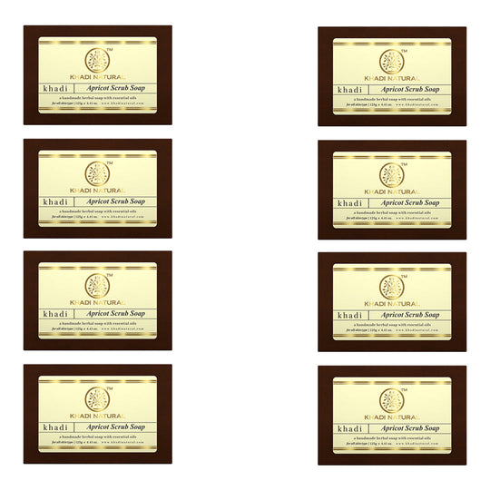 Khadi Natural Apricot Scrub Soap Combo Pack Of 8 – 125gm Each - Buy from Indicrest