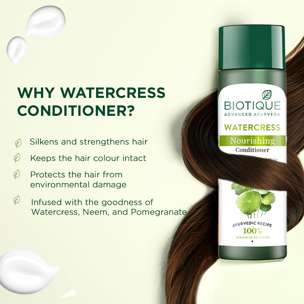 Biotique Watercress Nourishing Conditioner, 180ml - Image 4 - Buy from Indicrest