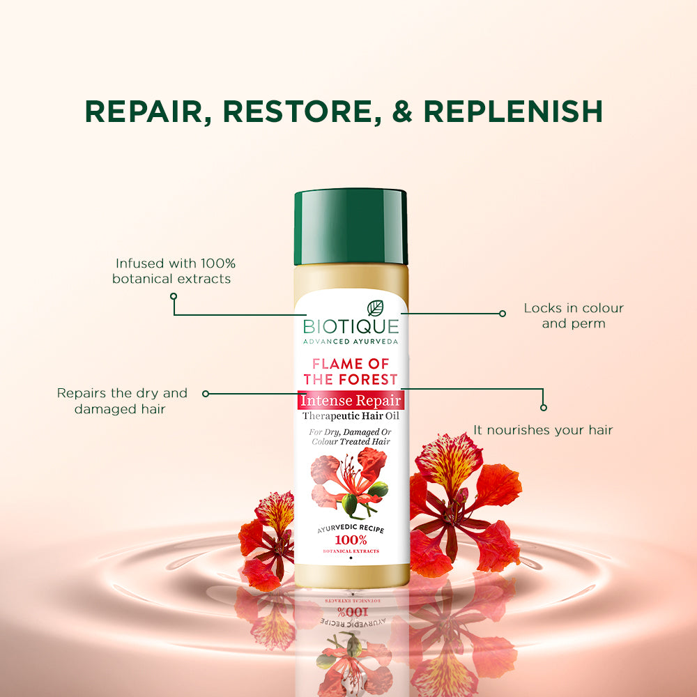Biotique Flame Of The Forest Intense Repair Therapeutic Hair Oil, 120ml - Image 6 - Buy from Indicrest